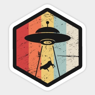 Vintage Retro UFO Alien Abduction Icon Sticker